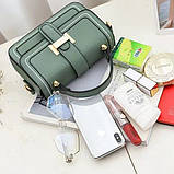 Жіноча сумка 5955 крос-боді зелена на ремінці, фото 2