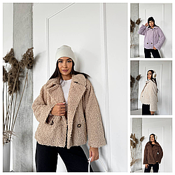 Р-ри 42-52 Двобортне коротке пальто букле