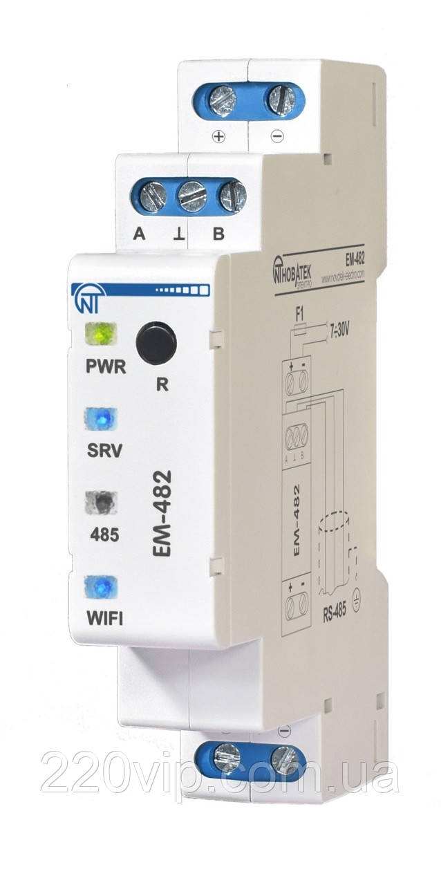 Контролер web-доступу ЕМ-482 NOVATEK-ELECTRO Wi-Fi — RS-485 до керування modbus-обладнанням, фото 1