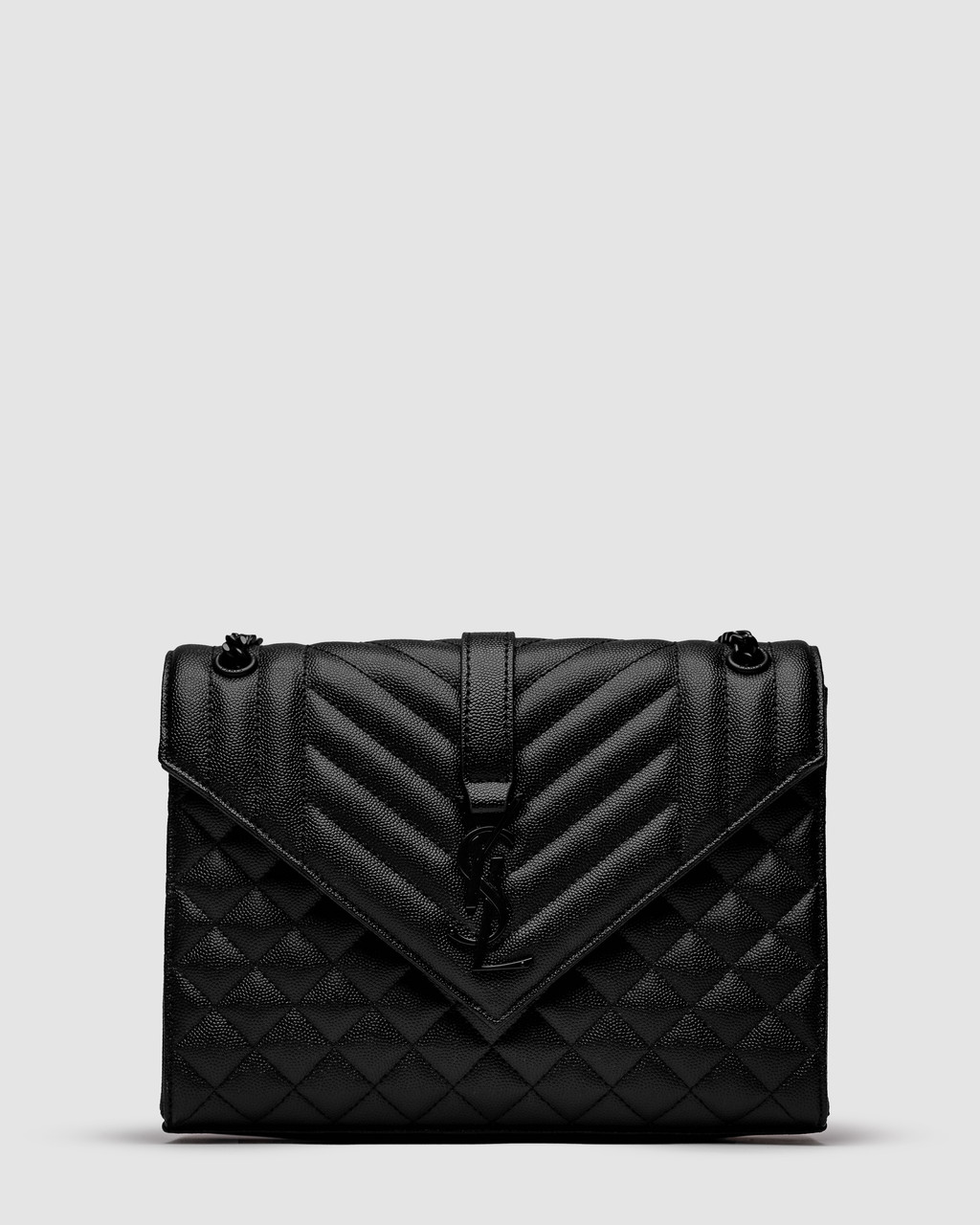 💎 Saint Laurent Envelope Medium In Quilted Leather Black
