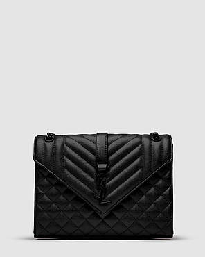 💎 Saint Laurent Envelope Medium In Quilted Leather Black, фото 1