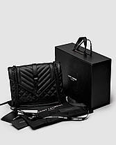 💎 Saint Laurent Envelope Medium In Quilted Leather Black, фото 4