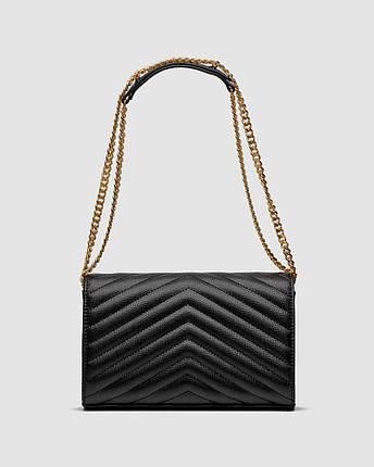 💎 YSL Cassandre Matelasse Chain Wallet In Grain De Poudre Embossed Leather 22.5 x 13.5 x 5 см, фото 2