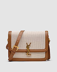 💎 Saint Laurent Solferino Medium Canvas Crossbody Bag in Beige 23 х 17 х 5 см