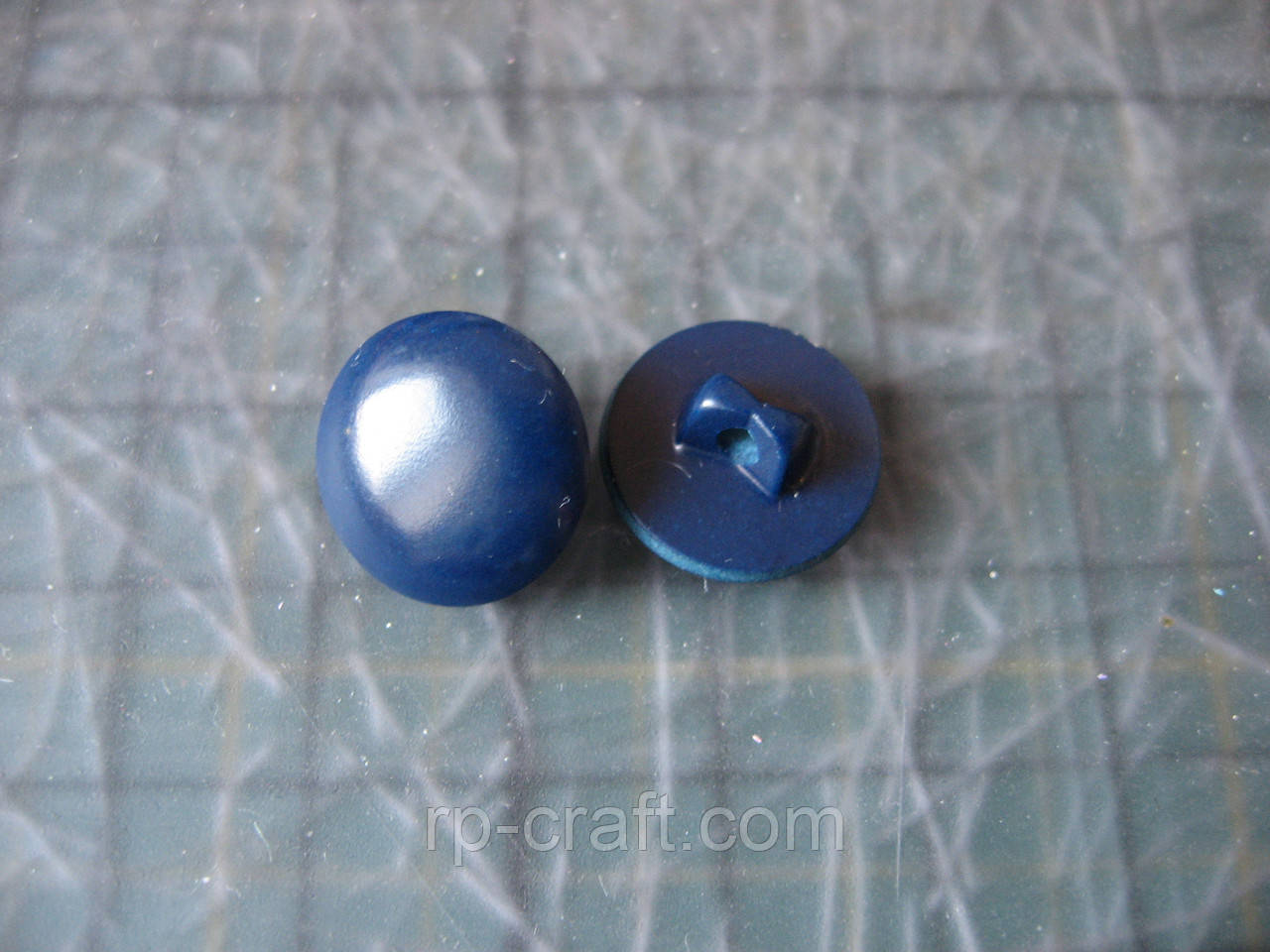 204. Набір пластикових гудзиків, 2 штуки, 7х14х14 мм, темно-сині, фото 1
