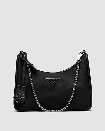 💎 Prada Re-Nylon Black 24 х 12 х 5 см, фото 1