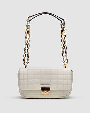 💎 Michael Kors Tribeca Large Quilted Leather Shoulder Bag Cream 25 х 15 х 8 см, фото 1