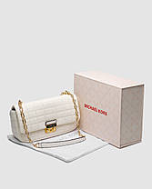 💎 Michael Kors Tribeca Large Quilted Leather Shoulder Bag Cream 25 х 15 х 8 см, фото 4