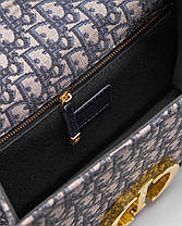 💎 Christian Dior 30 Montaigne Chain Bag Blue Dior Oblique Jacquard 24 х 17 х 7 см, фото 3