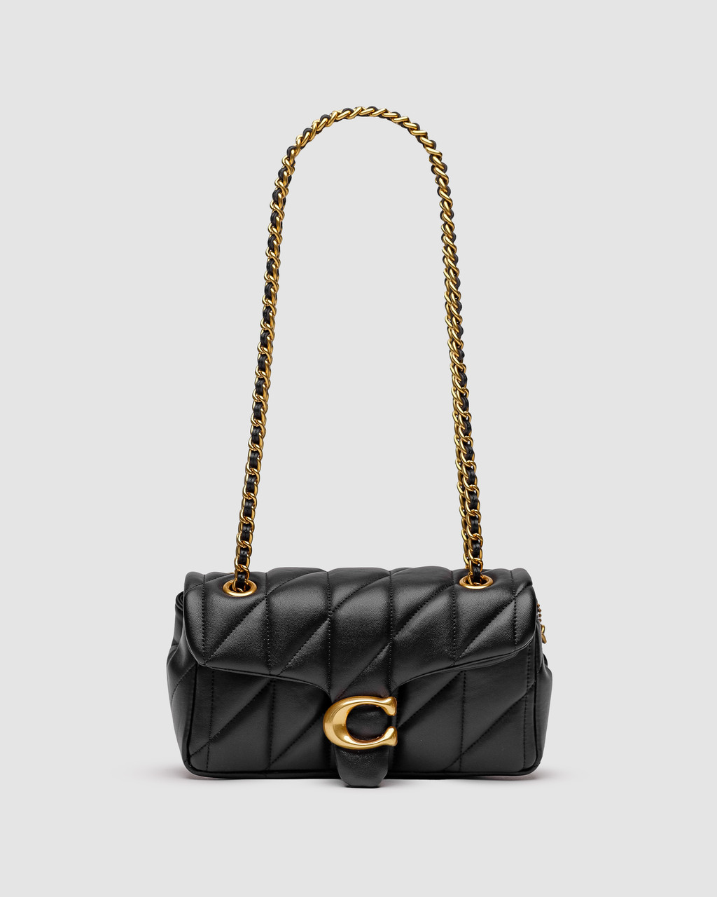 💎 Coach Tabby Shoulder Bag 20 With Quilting Black/Gold 20 х 11 х 6.5 см