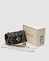 💎 Coach Tabby Shoulder Bag 20 With Quilting Black/Gold 20 х 11 х 6.5 см, фото 4