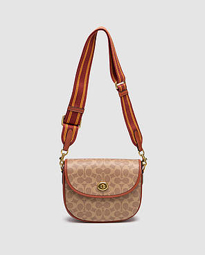 💎 Coach Willow Medium Signature Canvas Saddle Bag, фото 1