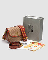 💎 Coach Willow Medium Signature Canvas Saddle Bag, фото 4