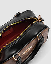 💎 Coach Satchel Crossbody In Signature Beige/Black 19 х 11 х 7.5 см, фото 3