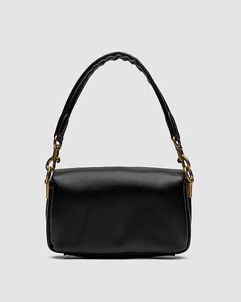 💎 Coach Leather Covered C Closure Puffy Tabby Shoulder Bag Black 19 x 11 x 8 см, фото 2