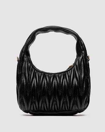 💎 Miu Miu Wander Matelassé Nappa Leather Mini Hobo Bag Black 20 х 24 х 7 см, фото 2