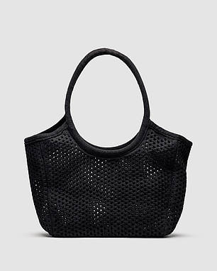 💎 Miu Miu Raffia And Linen Tote Bag Black 32 х 30 х 10 см, фото 2