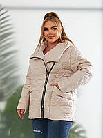 Куртка женская батальная плащевая водостойкая стеганная с наполнителем холофайбер 150,