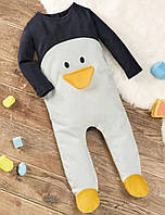 Чоловічок сліп для хлопчика Lupilu Пінгвін 68 см Темно-сірий