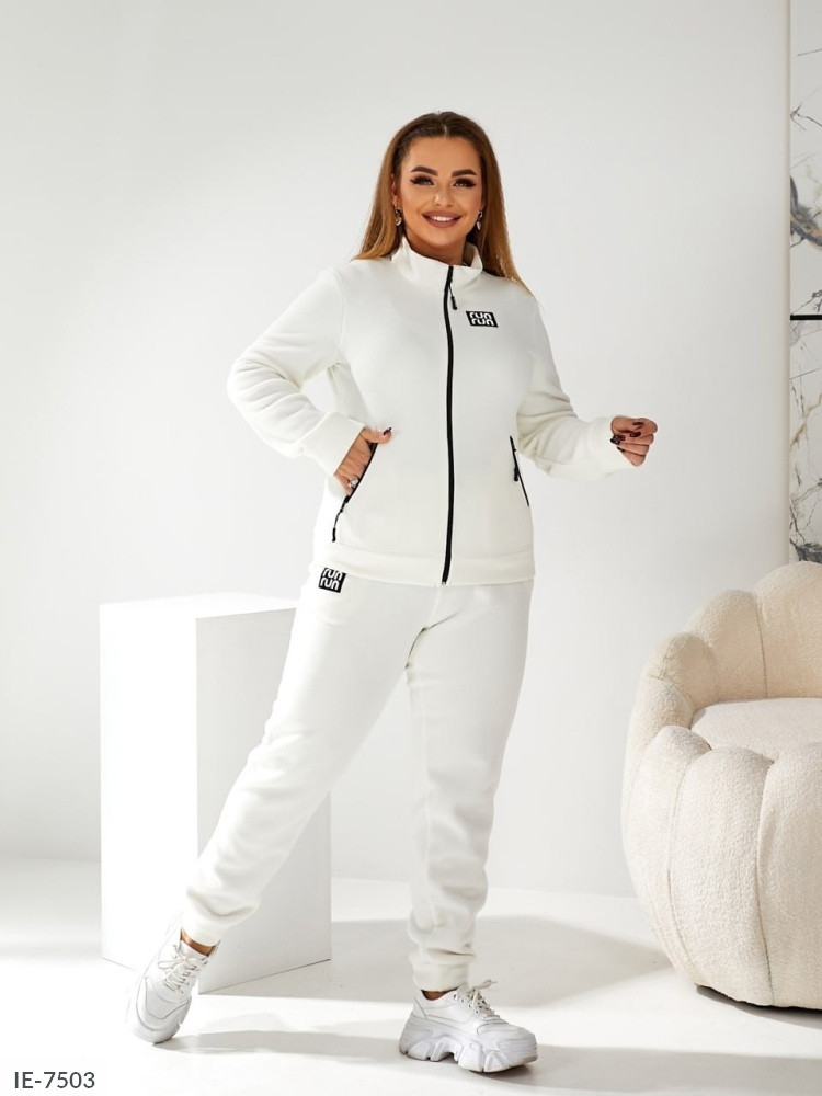 Костюм жіночий спортивний прогулянковий демісезонний м'який зручний фліс кофта на блискавці під горло арт 513