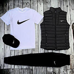 (п) Комплект із жилеткою Nike (футболка + кнопка + жилетка + штани)