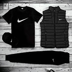 (п) Комплект із жилеткою Nike (футболка + кнопка + жилетка + штани)