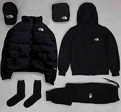 (п) ФЛІС Комплект з курткою The North Face (худі на змійці + штани +куртка + кетка +куртка)