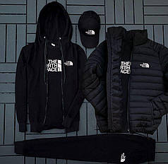 (п) ФЛІС Комплект із курткою The North Face (худі на змійці + штани + футболка + кетка +куртка)