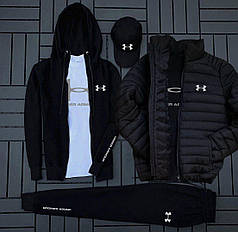 (п) ФЛІС Комплект із курткою Under Armour (худі на змійці + штани + футболка + футболка + куртка +куртка)