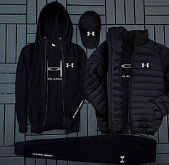 (п) ФЛІС Комплект із курткою Under Armour (худі на змійці + штани + футболка + футболка + куртка +куртка)