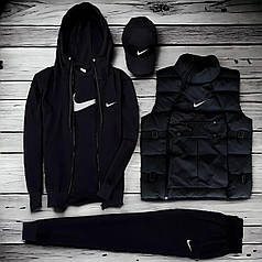 (п) Комплект із жилеткою Nike (худі на змійці + штани + футболка + кипка + пилетка)