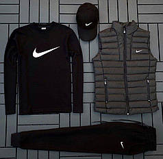 (п) Комплект із жилеткою Nike (світшот + штани + кіпка + жилетка)