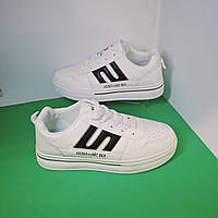 Детские белые кроссовки на шнуровке для мальчика, стильные кроссовки на мальчика подростка