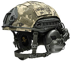 Балалістичний шолом каска FAST Helmet NIJ IIIA + Тактичні навушники M31