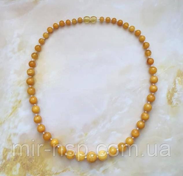 Намисто 100% натуральний бурштин куля вага 23г довжина 54 см, фото 1