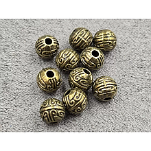 Намистини металеві 6мм (42 шт), колір бронза