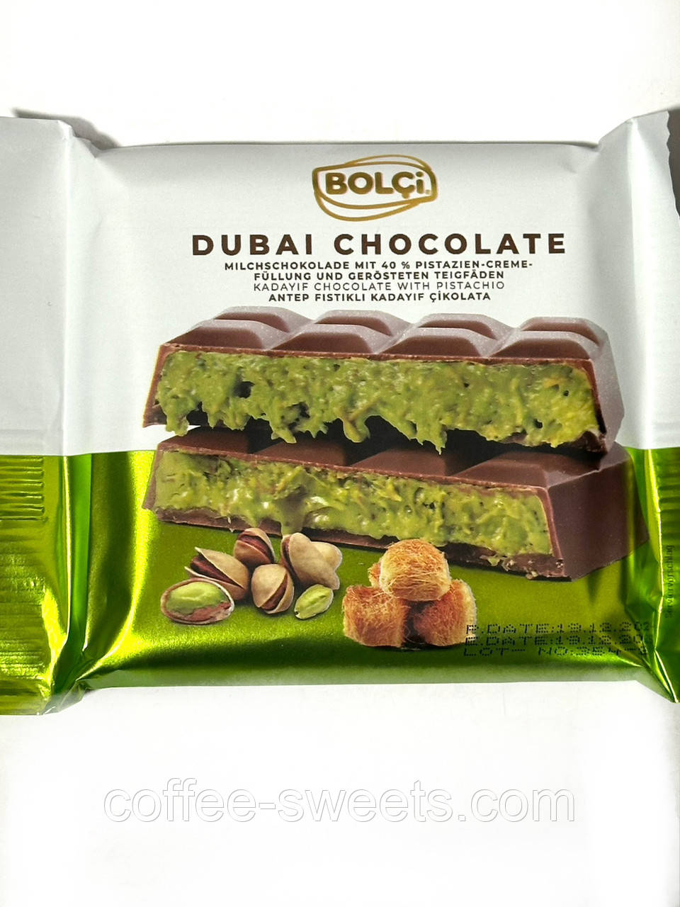 Дубайський шоколад із фісташкою та кутаїфі Bolci Dubai Chocolate 100 г