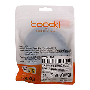 Кабель USB - Lightning TOOCKI TXCL-LB01 2.4A 1м чорний, фото 3