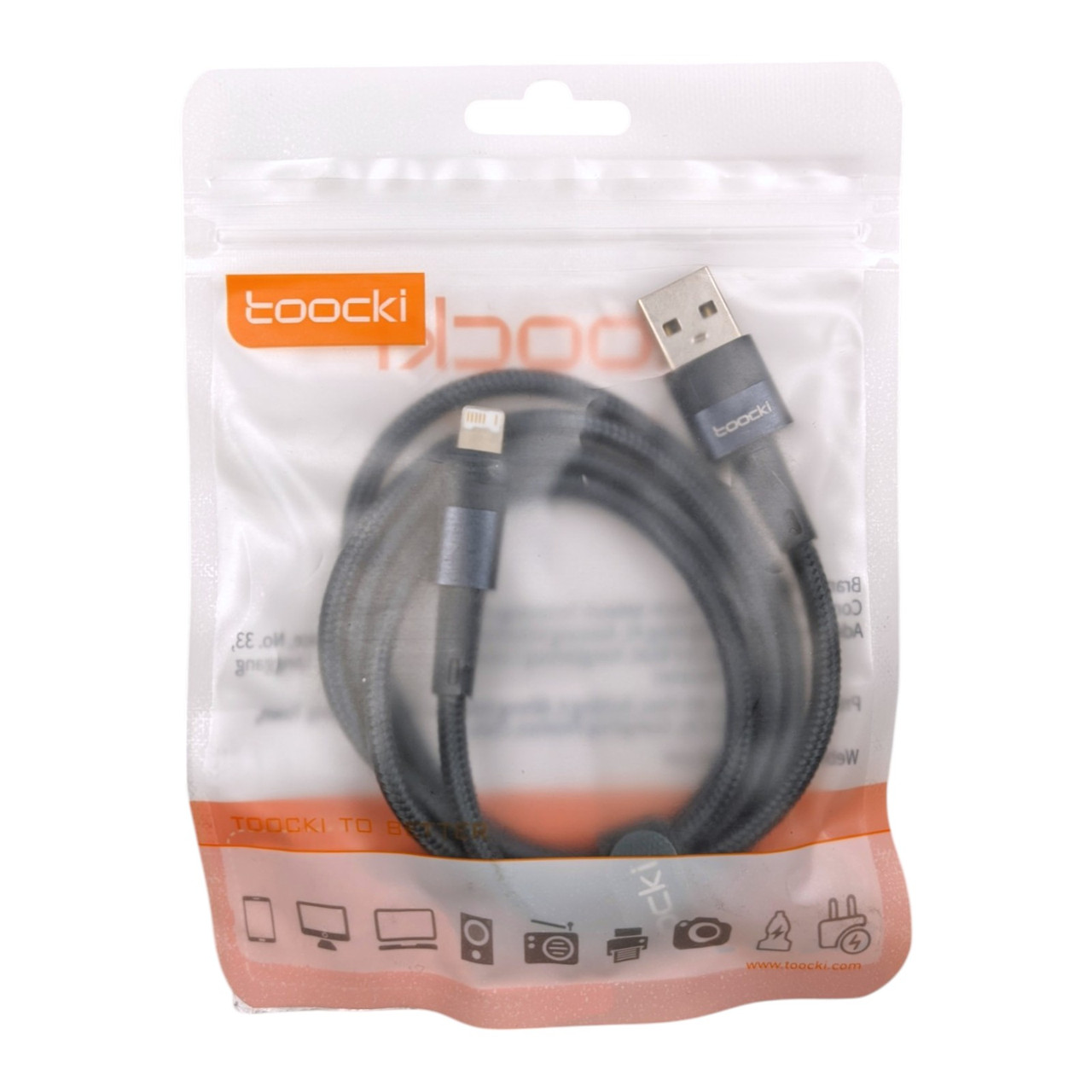 Кабель USB - Lightning TOOCKI TXCL-YS03 2.4A 1м сірий
