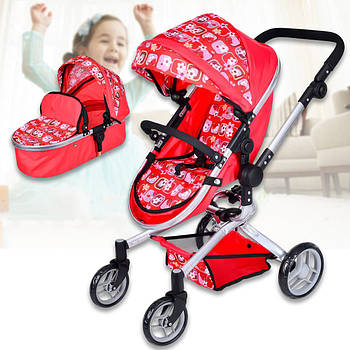 Дитяча коляска-трансформер 2 в 1 для ляльок з люлькою-переноскою Melogo 9695