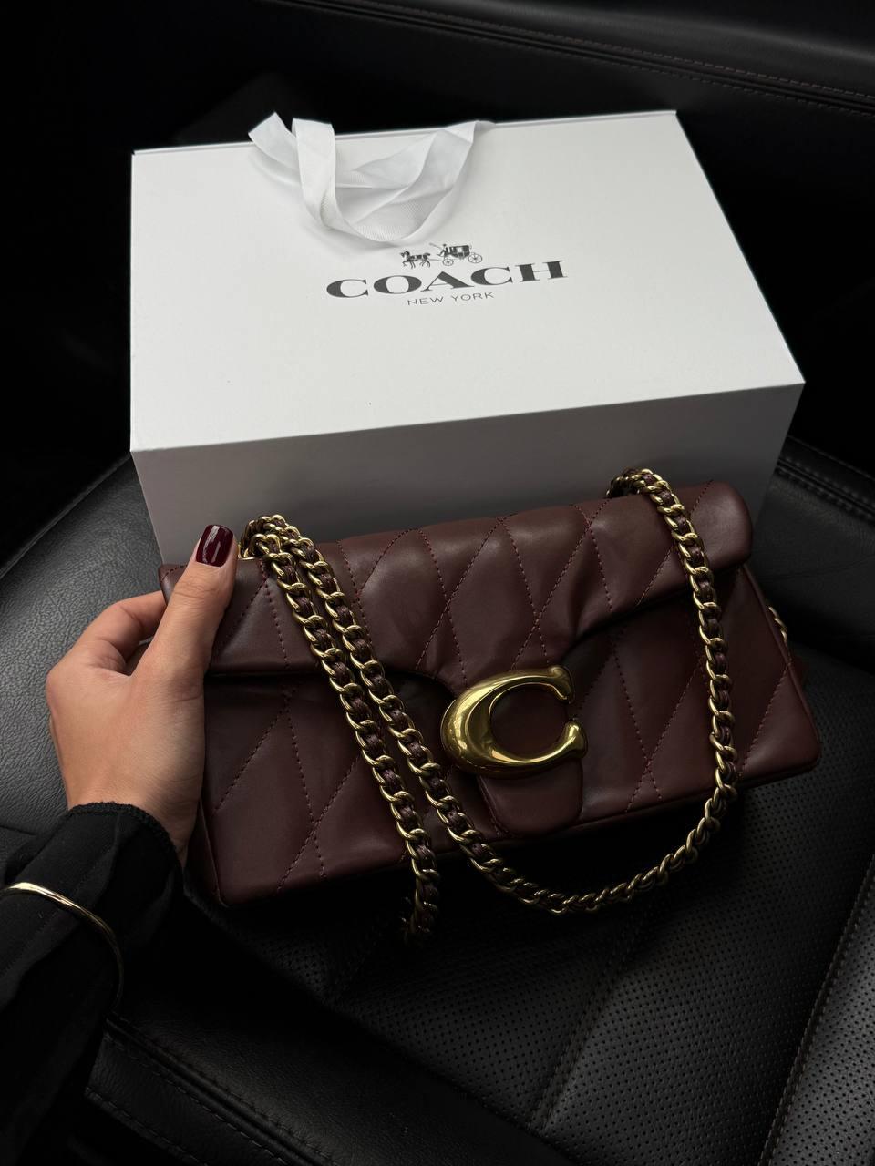 Coach Tabby Shoulder Bag With Pillow Quilting  Brown [магнітна брендована коробка] 26x14x10