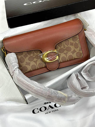 Сoach Tabby Shoulder Bag Signature Canvas Brown/Beige[крафтова коробка] 26x14x7, фото 2