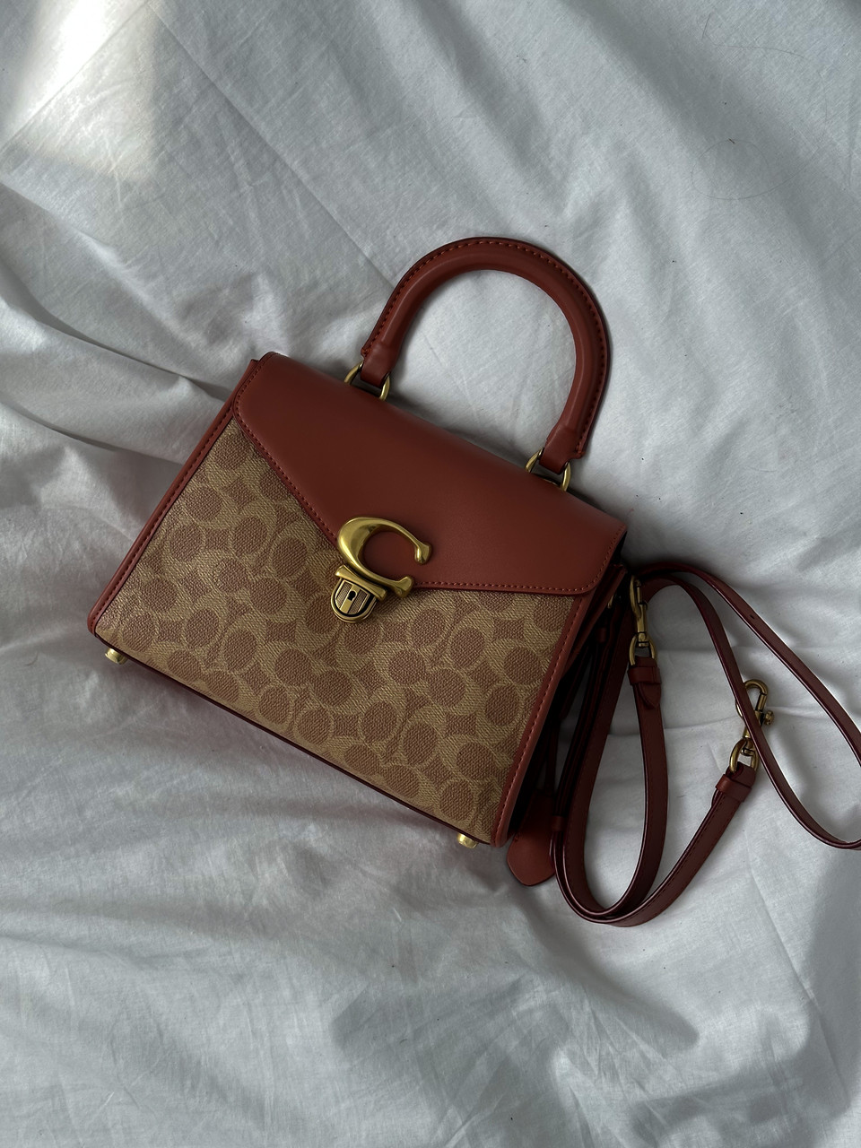 Coach Morgan Top Handle In Signature Canvas Brown [крафтова коробка]