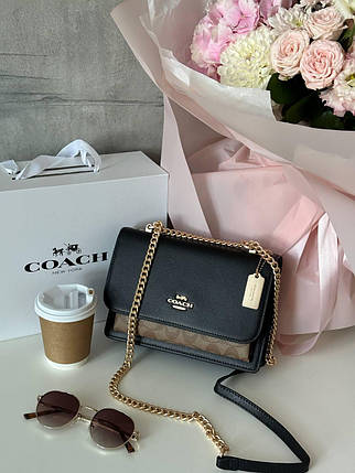 Coach Mini Klare Crossbody in Signature Canvas Black/Brown  [оригінальна брендована коробка] 22x15x9, фото 2
