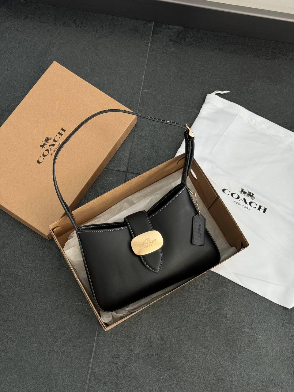 Coach Eliza Shoulder Bag In Black [крафтова коробка] 25х16х7