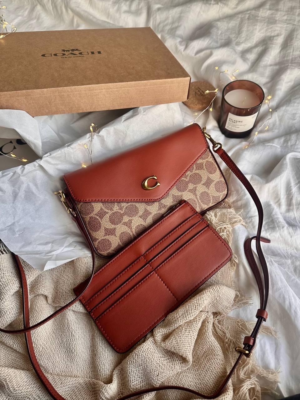 COACH Women's Wyn Crossbody Handbag Brown [крафт коробка] 21х12х3.5