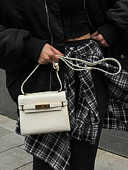 Saint Laurent Manhattan Medium Leather Shoulder Bag  Milk 18х15х6