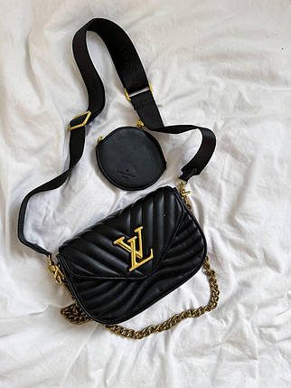 Louis Vuitton New Wave Multi Pochette Bag Black/Gold [магнітна брендована коробка], фото 2