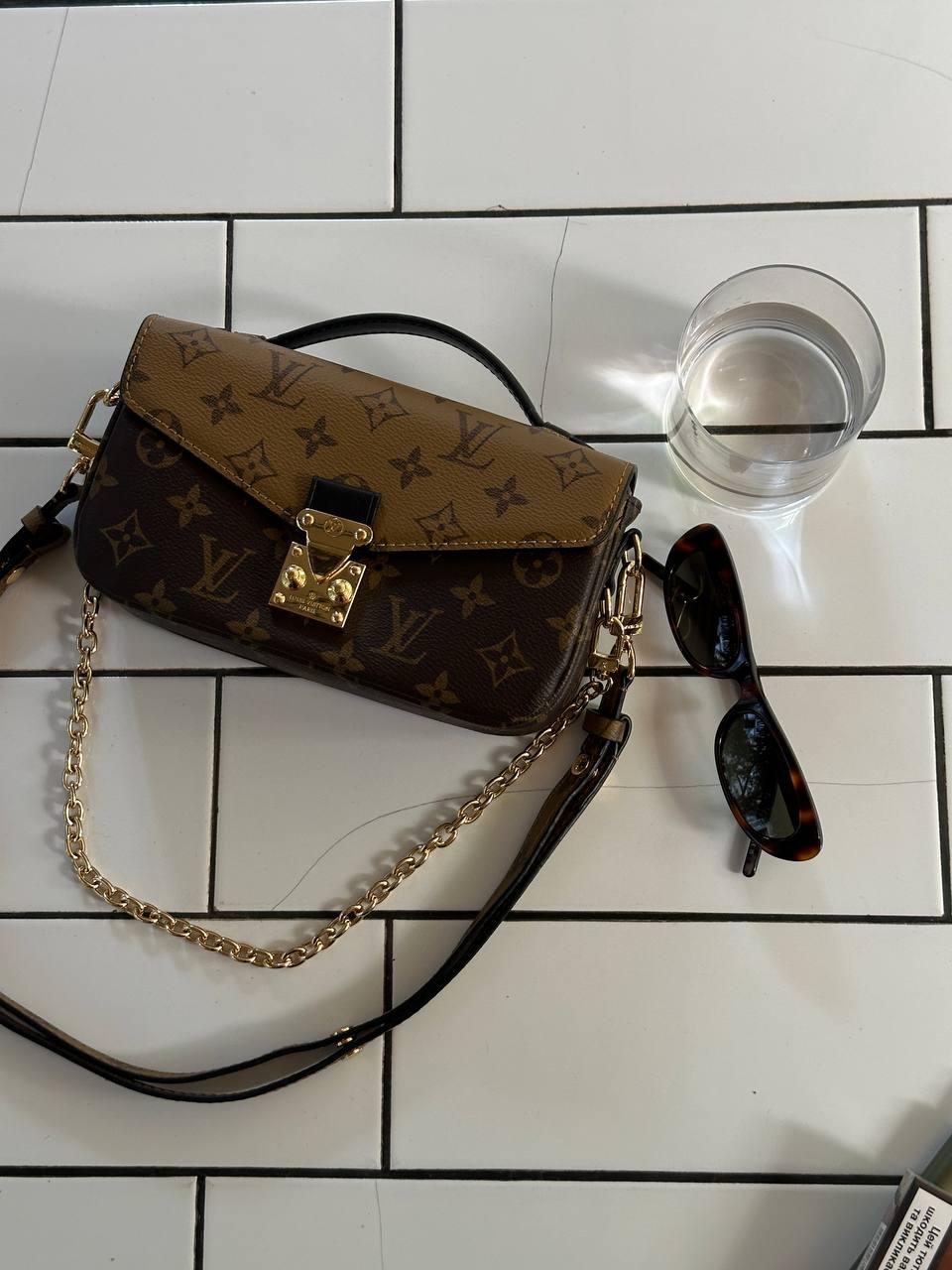 Louis Vuitton Pochette Métis East West Bag Brown/Beige Магнітна коробка 21х13х6