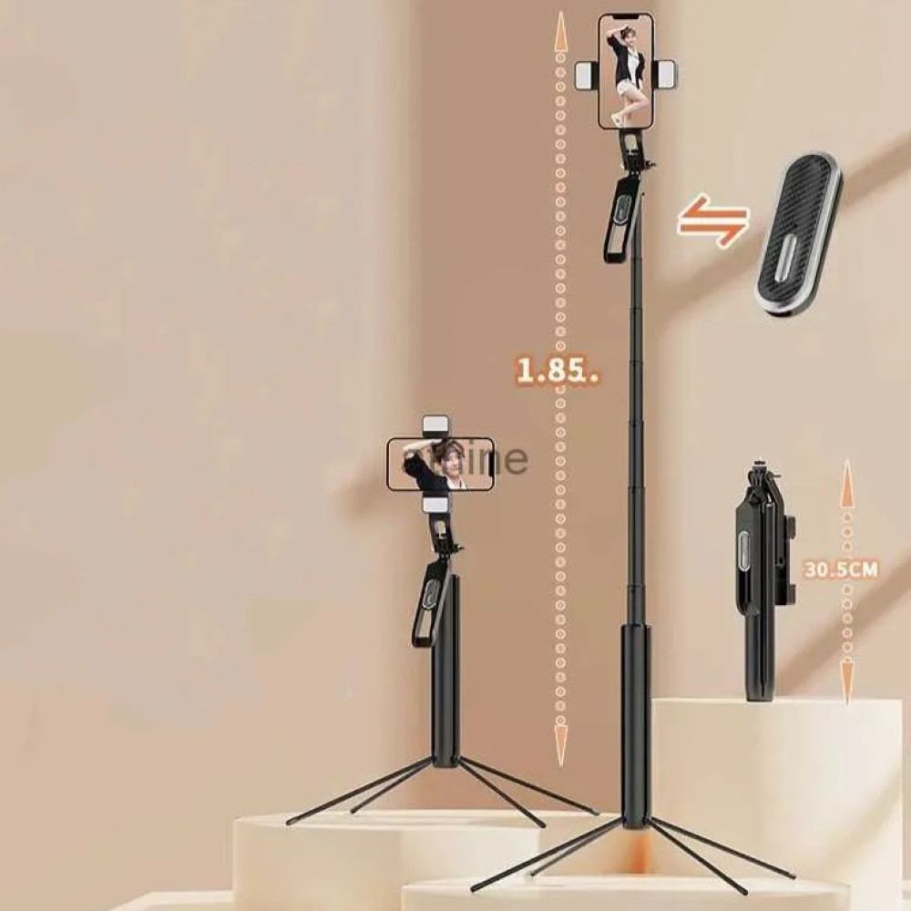 Штатив-тринога для телефона P530 (1.85 м, підсвітка, Bluetooth кнопка, монопод, трипод)